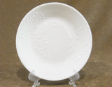 ❤️ Corelle MADELINE Round 6 3/4" Appetizer BREAD PLATE Dessert White Embossed Floral