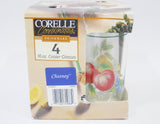 4 *NEW Corelle CHUTNEY 16-oz GLASSES Glassware Cooler Tumblers *FRUIT HARVEST