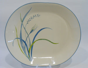 ❤️ 1 Corelle COASTAL BREEZE Serving PLATTER Oblong Plate Blue Green Sea Grasses