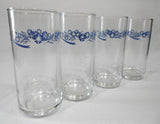 ❤️ New 4 Corelle CORNFLOWER BLUE 16-oz Tumbler GLASSES Hi-Ball Iced Tea Water Glass