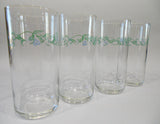 ❤️ 4 Corelle COUNTRY COTTAGE 16-oz GLASSES Glassware Cooler Tumblers Hearts Vines