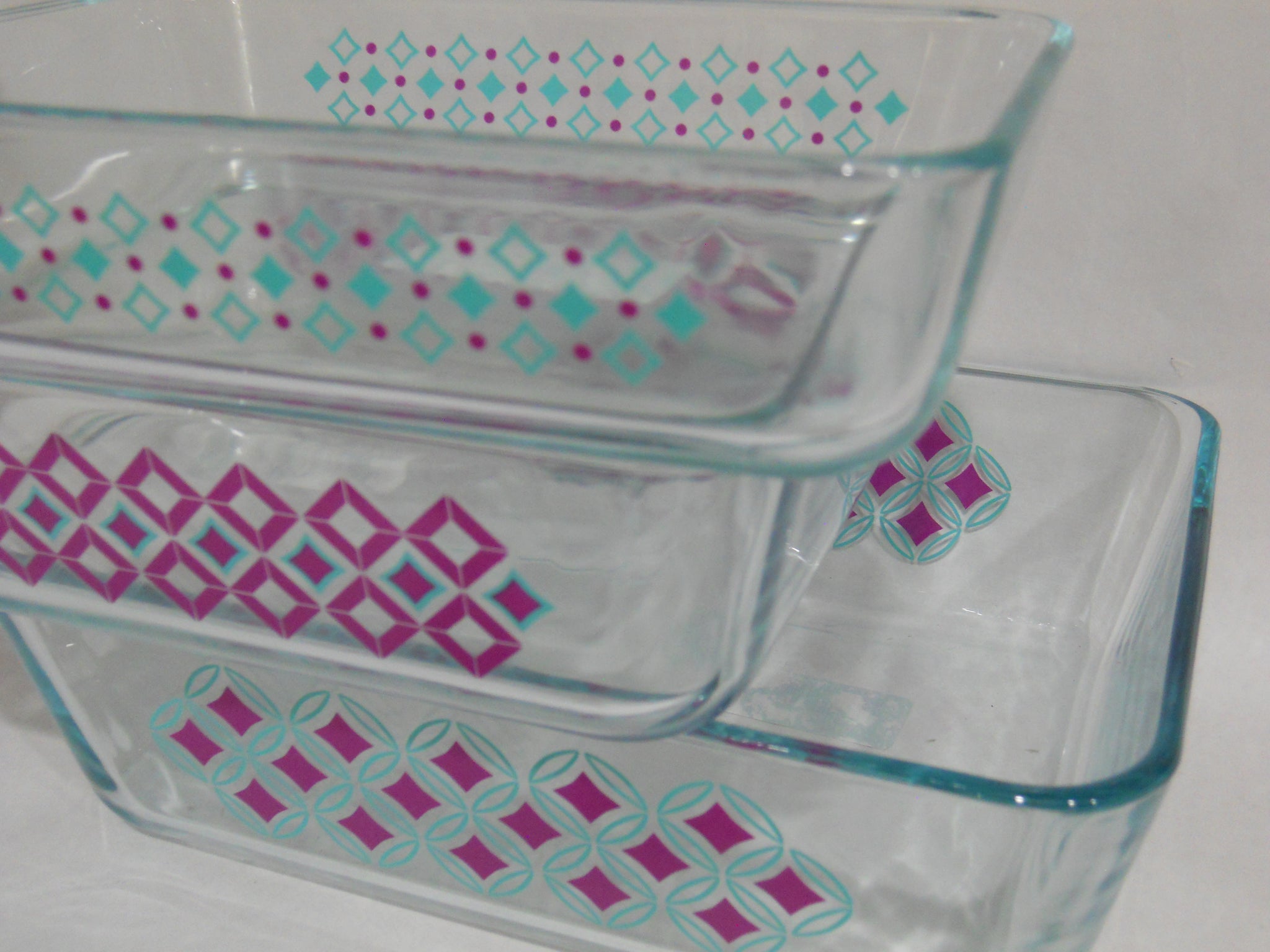 6-pc Pyrex DIAMONDS Rectangular Storage Container Set 11 6 3 Cup Turqu –  Tarlton Place