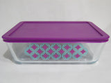 6-pc Pyrex DIAMONDS Rectangular Storage Container Set 11 6 3 Cup Turquoise Purple