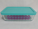6-pc Pyrex DIAMONDS Rectangular Storage Container Set 11 6 3 Cup Turquoise Purple