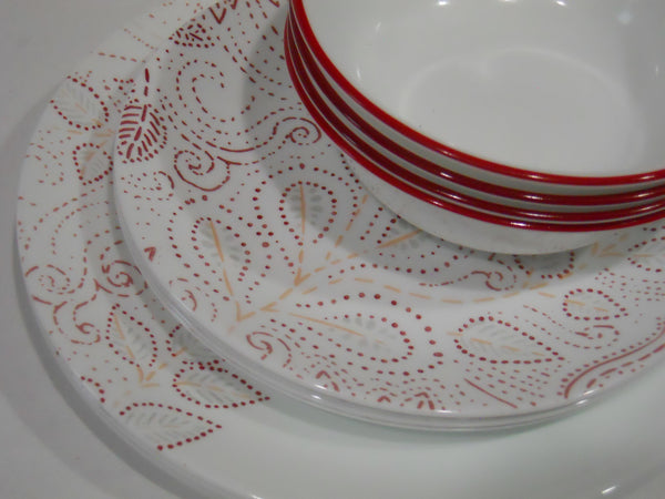 Corelle Leaf Stitch 12-Piece Dinnerware Set, Service for 4 - Macy's