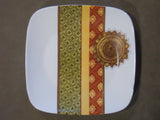 ❤️  NEW Corelle Square BAMAKO 10 1/4" Dinner Plate GEOMETRIC AFRICAN FABRICS