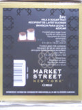 Corelle MARKET STREET New York MILK & SUGAR TRAY Cream Frosted Glass Acacia Wood