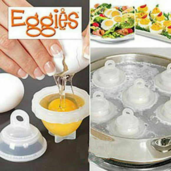 6 EGGIES Hard Boiled Cookers + Bonus Separator *No Shell to Peel Deviled Eggs