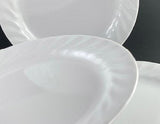 ❤️ 1 CORELLE Impressions ENHANCEMENTS 10 1/4" DINNER PLATE White Swirl Rim