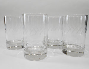 ❤️ New 4 CORELLE ENHANCEMENTS 7-oz JUICE GLASSES *Frosted Swirls Weighted Bottoms
