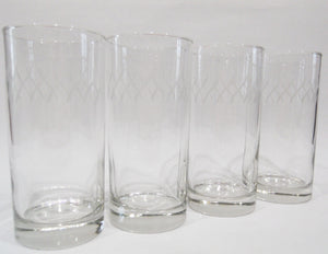 ❤️ NEW 4 Corelle ENHANCEMENTS 16-oz GLASSES 6" Drink Tea Cooler Tumblers Frosted Swirls