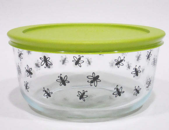 *New PYREX Simply Store 4 Cup FIREFLIES Storage Bowl *Green Summer Insects Bugs