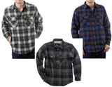 ❤️ Men's SHERPA LINED Brushed Plaid FLANNEL SHIRT JACKET Insulated Body & Sleeves