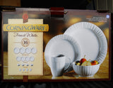 16-pc Corningware FRENCH WHITE Stoneware DINNERWARE SET Oven Micro Safe