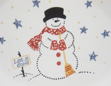 Corelle FROSTY MORN Snowman SERVING PLATTER Christmas Winter Snow Snowmen
