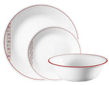 ❤️ NEW 12-pc Corelle FUSION CHILI RED Dinnerware Set *Inspired by Folk Art patterns
