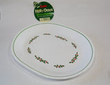❤️ New CORELLE Christmas Holiday HOLLY DAYS SERVING PLATTER Plate Black Veins