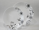 ❤️ Corelle INKED POPPY *Choose: DINNER or LUNCH PLATE Black Bohemian Floral Flowers