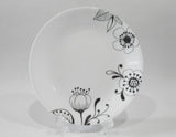 ❤️ Corelle INKED POPPY *Choose: DINNER or LUNCH PLATE Black Bohemian Floral Flowers