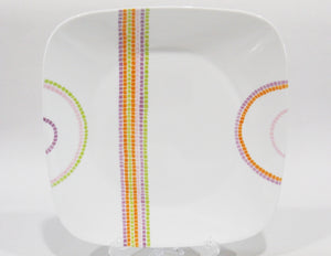 Corelle RETRO Square ISLEHA *Choose: DINNER or LUNCH SALAD Plate BOLD GEOMETRIC Colors! *NEW