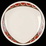 NEW 1 Corelle KITU SANDSTONE 8 1/2" LUNCH PLATE *Tribal Triangle Dots Red Brown