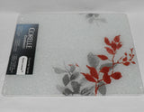❤️ Corelle KYOTO LEAVES 15x12 COUNTER SAVER Tempered Glass Hot Plate Cutting Board