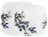 ❤️ Corelle Square KYOTO NIGHT Dinner OR Lunch PLATE *Japanese Garden Blue Gray Leaf