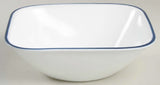 ❤️ 1 Corelle SQUARE LIA / DALENA 22-oz Square SOUP Cereal BOWL Cobalt Blue Rim