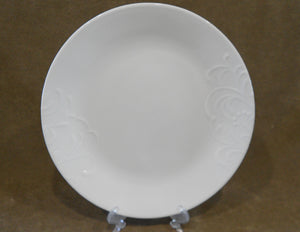 ❤️ NEW Corelle MADELINE Round 10 1/4" DINNER PLATE White Embossed Floral