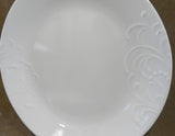 ❤️ NEW Corelle MADELINE Round 10 1/4" DINNER PLATE White Embossed Floral