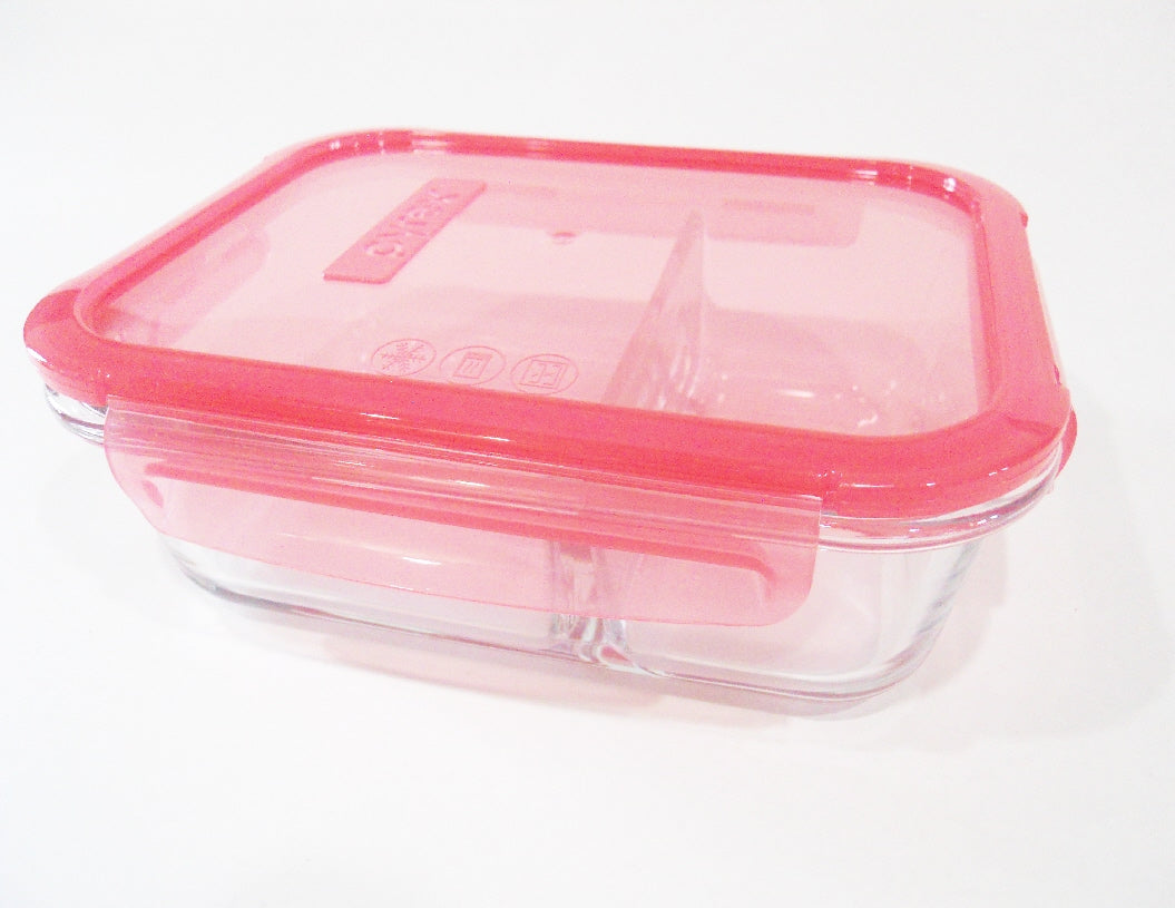 Pyrex 3.4-Cup Meal Box Divided Glass Storage With Plastic Lid