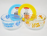 *NEW Brand New!  4-pc Pyrex Minnie Mouse 4-Cup Storage Bowls Live It Up! & Forever Young