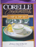 2-pc Corning Corelle MY GARDEN Floral NACHOS CHIP & DIP SET Stoneware Plate Bowl