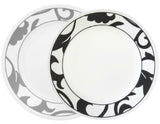 *NEW Corelle NOIR MUSE 8 1/2 LUNCH PLATE Luncheon *Choose: BLACK or GREY Scrolls