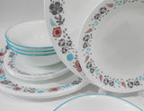 ❤️ 12-pc Corelle NORDIC BLOOM Dinnerware Set *Scandinavia Wildflowers Rasberry Teal Gray