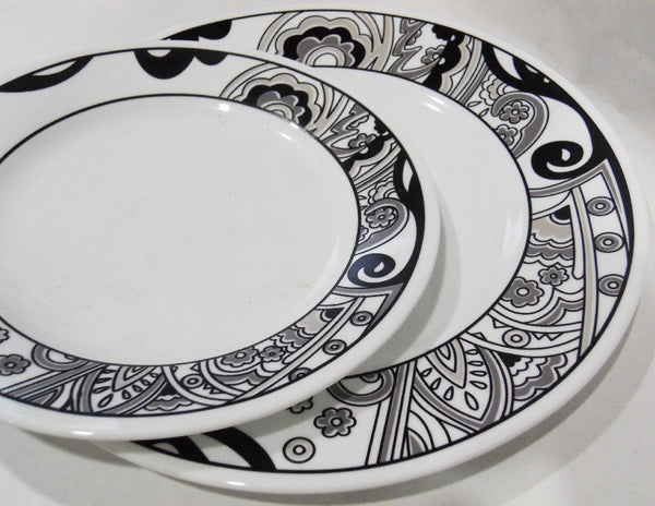 Black and white corelle dishes best sale