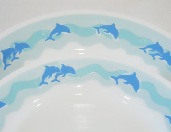 *NRM Corelle OCEAN DANCE Choice: DINNER or LUNCH PLATE Sea Blue Playful Dolphins