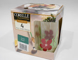 ❤️ NEW 4 Corelle PACIFIC BLOOM 16-oz TUMBLER GLASSES Iced Tea Cooler *Red Hibiscus Floral