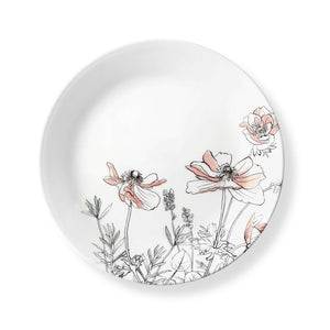 CORELLE Signature POPPY PRINT 6 3/4" BREAD Appetizer PLATE *Pale Pink & White Floral