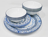❤️ NEW 16-pc Corelle PORTOFINO Dinnerware Set w/10-oz Dessert Bowls *Italian Blue Tiles