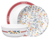 Corelle PRAIRIE GARDEN 8 1/2" LUNCH PLATE **Choose: RED or GRAY Colorful Floral