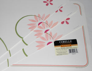 ❤️ NWT 5 Corelle Coordinates PRETTY PINK 17x11 Reversible PLACEMATS Retro Floral
