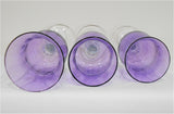 ❤️ NEW 3-pc Amethyst PURPLE TEALIGHT CANDLE HOLDERS Votive Tiered Long Stem Glass