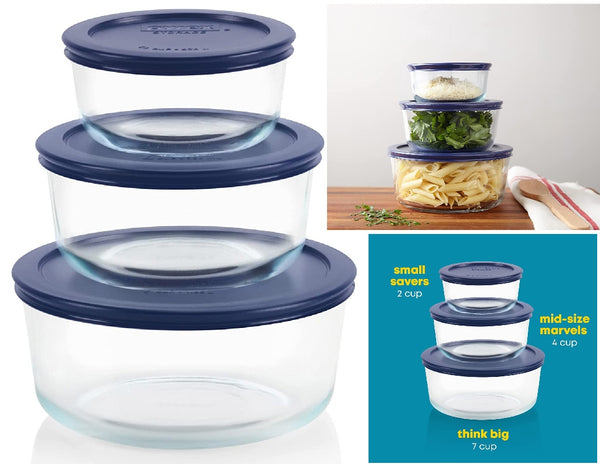 Lid Pyrex Container Set 6-Piece Pyrex Simply Store Glass Food
