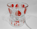 2 PYREX Valentine 1-Qt STORAGE Dishes * I LOVE YOU Red HEARTS White Covers 4 Cup