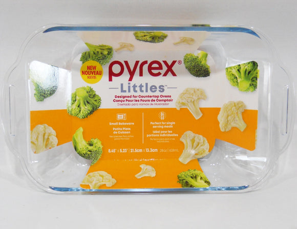 ❤️ PYREX LITTLES 28-oz Rectangular Single-Serve Glass BAKEWARE **Toaster Oven Size