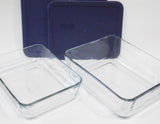 ❤️ New PYREX Simply Store 6 CUP or 11 CUP RECTANGULAR Glass Storage Dish & BLUE COVER