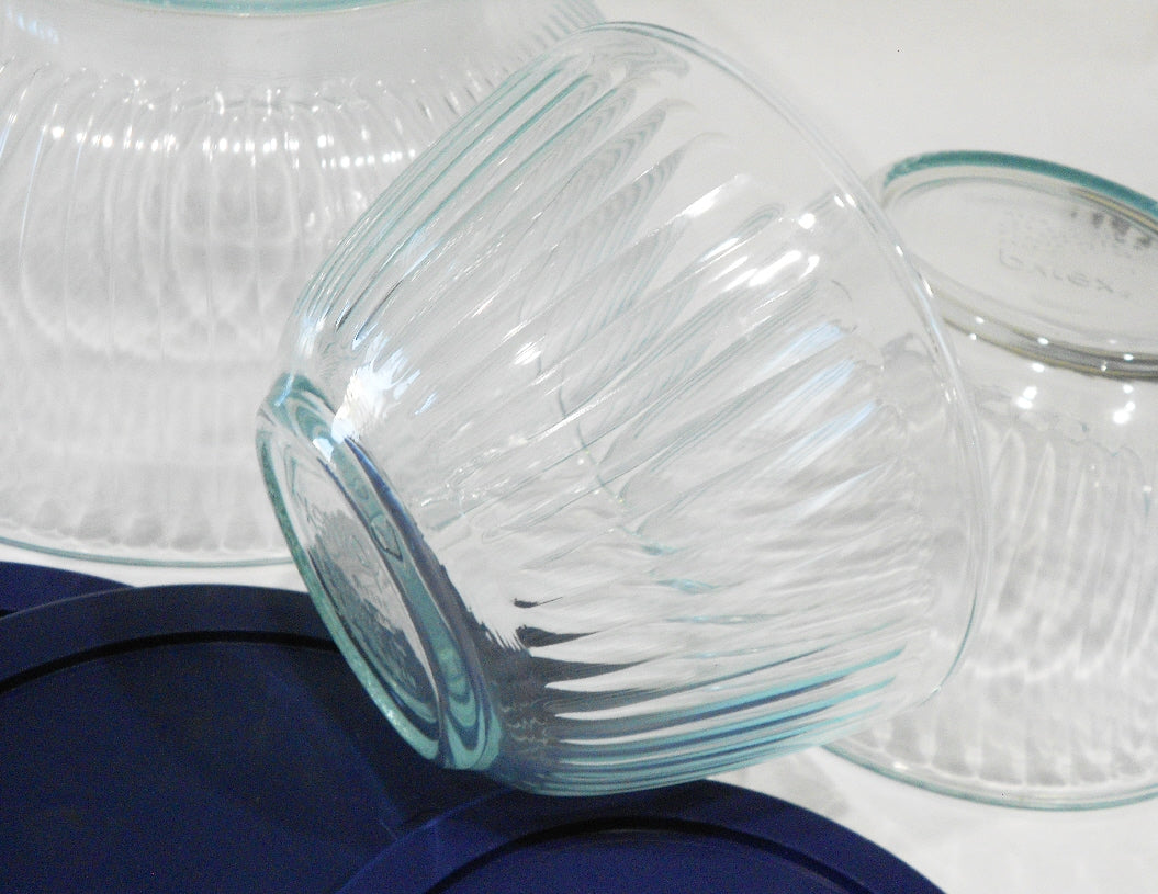 ❤️ NEW 8-pc PYREX Clear SCULPTURED Glass Mixing Bowl Set 4.5 Qt.10, 6, –  Tarlton Place