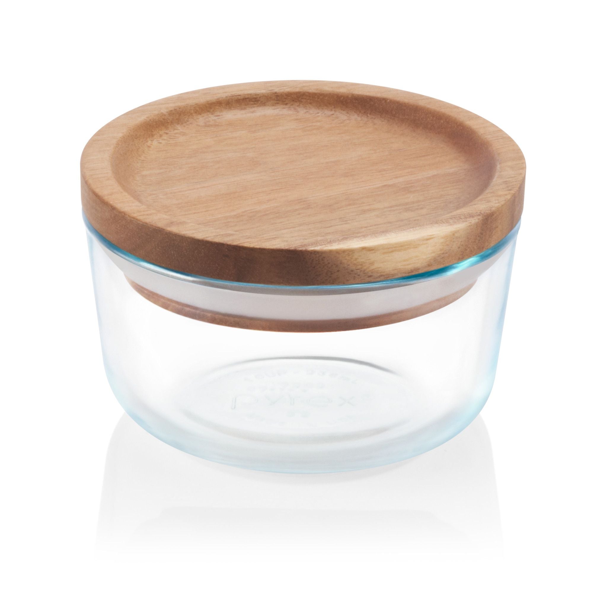 1 PYREX 2 CUP Glass Food Storage Container w/ WOODEN LID & SEAL Dry Go –  Tarlton Place