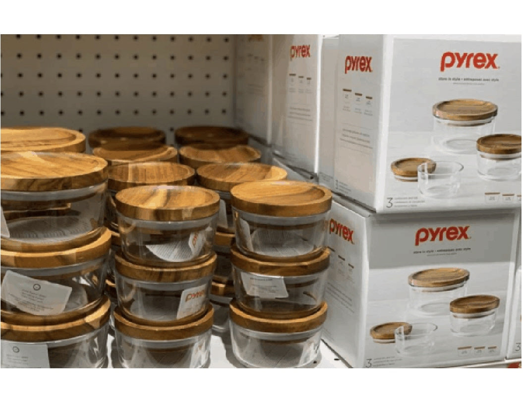 1 PYREX 1 CUP Glass Food Storage Container w/ WOODEN LID & SEAL Dry Go –  Tarlton Place